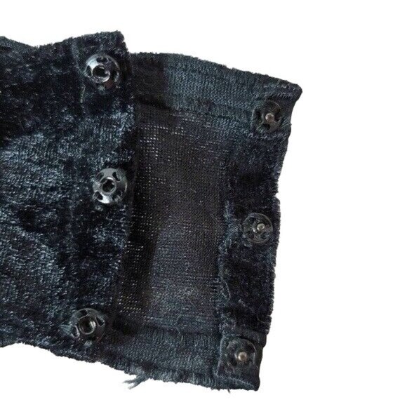 Victoria's Secret Velvet Teddy Black Large Beads Thong Bodysuit Gold Label VTG - Picture 4 of 7